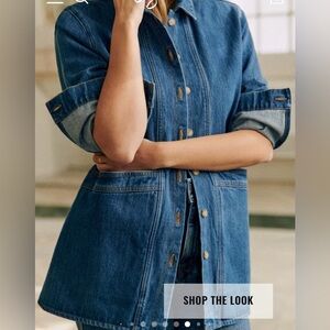 Sezane Will Jacket, Denim Blue, Size XS